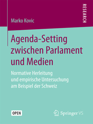 cover image of Agenda-Setting zwischen Parlament und Medien